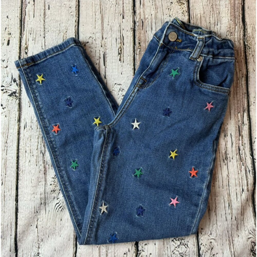 Mini Boden Star Embroidered Jeans Girls 10y